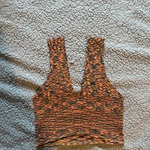 rainbow knitted crop top